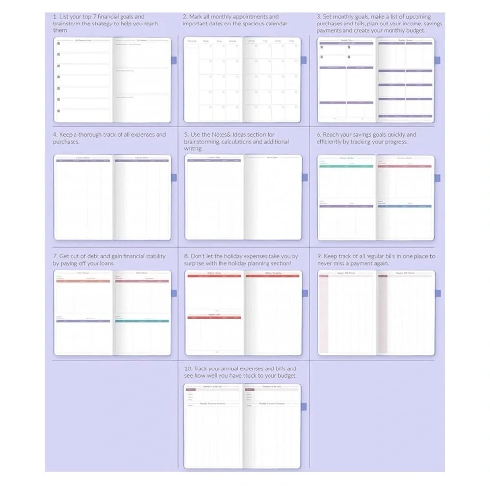 Lavender GoGirl Budget Book. Size A5. Expense Tracker, Envelopes, Stickers. New.